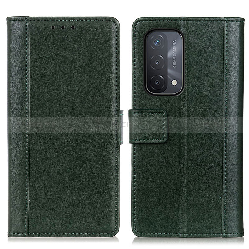 Coque Portefeuille Livre Cuir Etui Clapet N02P pour Oppo A74 5G Vert Plus