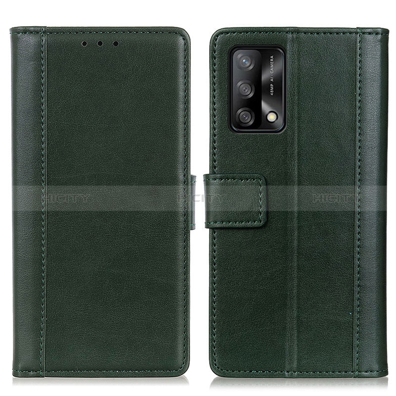 Coque Portefeuille Livre Cuir Etui Clapet N02P pour Oppo A95 4G Vert Plus