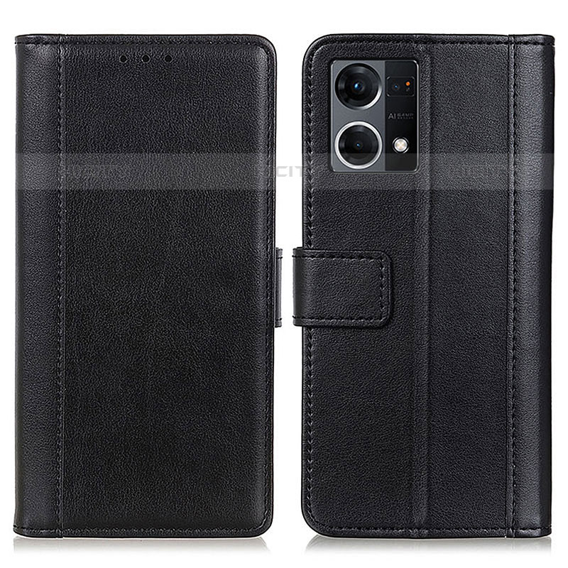 Coque Portefeuille Livre Cuir Etui Clapet N02P pour Oppo Reno7 4G Noir Plus