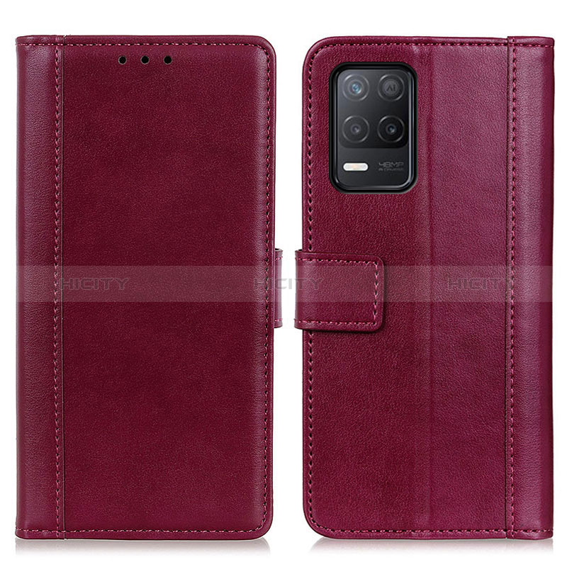 Coque Portefeuille Livre Cuir Etui Clapet N02P pour Realme 9 5G India Rouge Plus