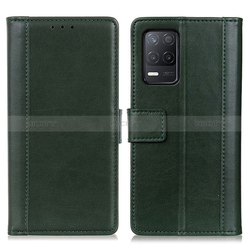 Coque Portefeuille Livre Cuir Etui Clapet N02P pour Realme Narzo 30 5G Vert Plus