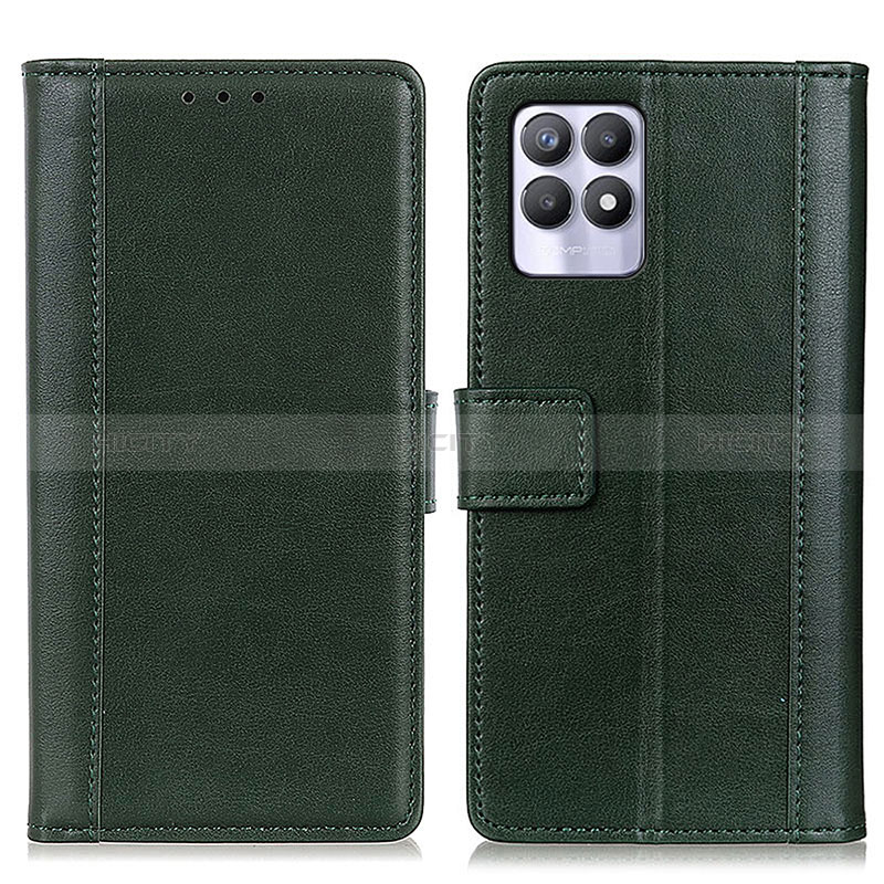 Coque Portefeuille Livre Cuir Etui Clapet N02P pour Realme Narzo 50 4G Vert Plus