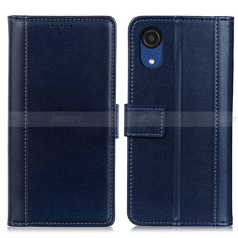 Coque Portefeuille Livre Cuir Etui Clapet N02P pour Samsung Galaxy A03 Core Bleu Plus