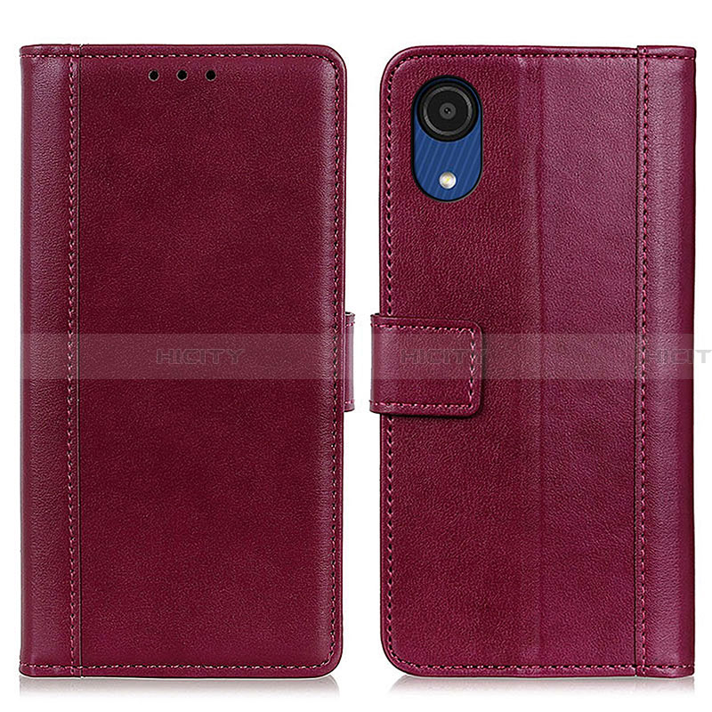 Coque Portefeuille Livre Cuir Etui Clapet N02P pour Samsung Galaxy A03 Core Rouge Plus