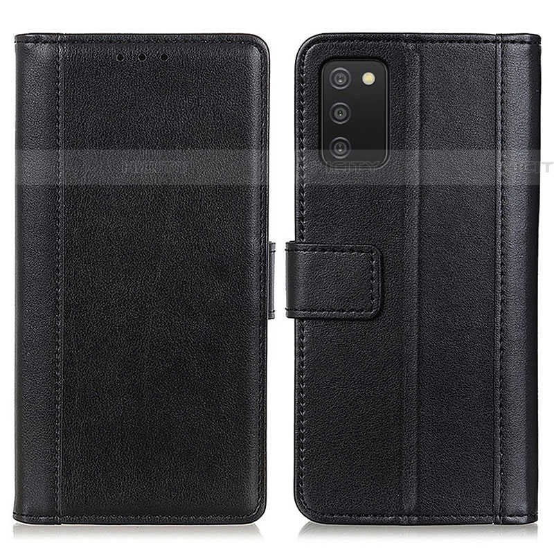 Coque Portefeuille Livre Cuir Etui Clapet N02P pour Samsung Galaxy A03s Noir Plus