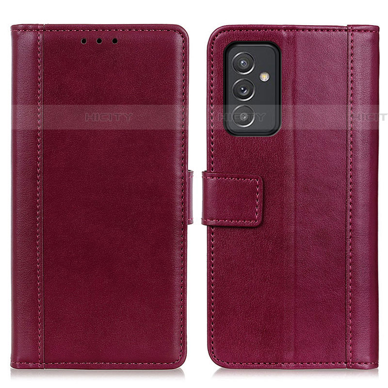 Coque Portefeuille Livre Cuir Etui Clapet N02P pour Samsung Galaxy A05s Rouge Plus