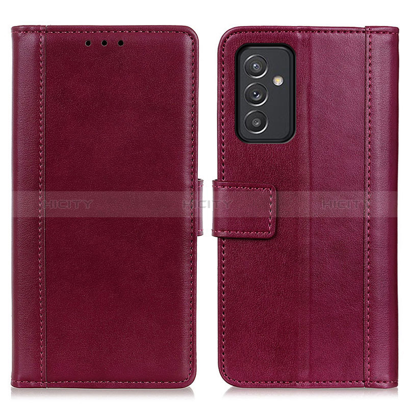 Coque Portefeuille Livre Cuir Etui Clapet N02P pour Samsung Galaxy A15 LTE Rouge Plus