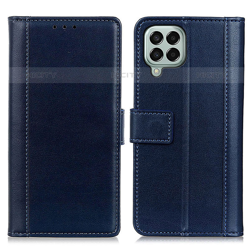 Coque Portefeuille Livre Cuir Etui Clapet N02P pour Samsung Galaxy M33 5G Bleu Plus