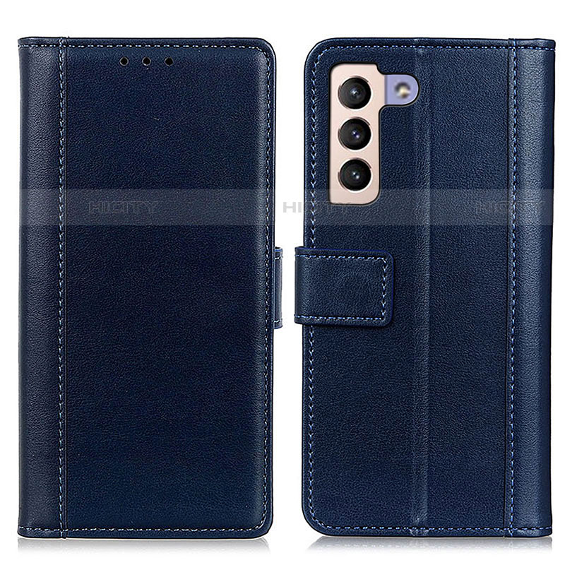 Coque Portefeuille Livre Cuir Etui Clapet N02P pour Samsung Galaxy S21 5G Bleu Plus