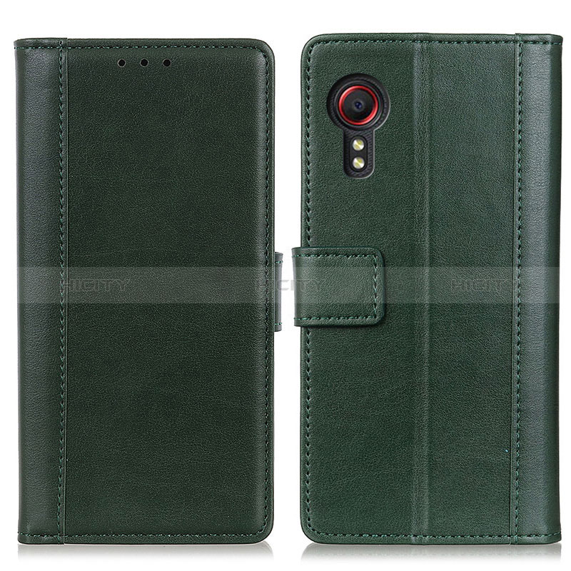 Coque Portefeuille Livre Cuir Etui Clapet N02P pour Samsung Galaxy XCover 5 SM-G525F Vert Plus