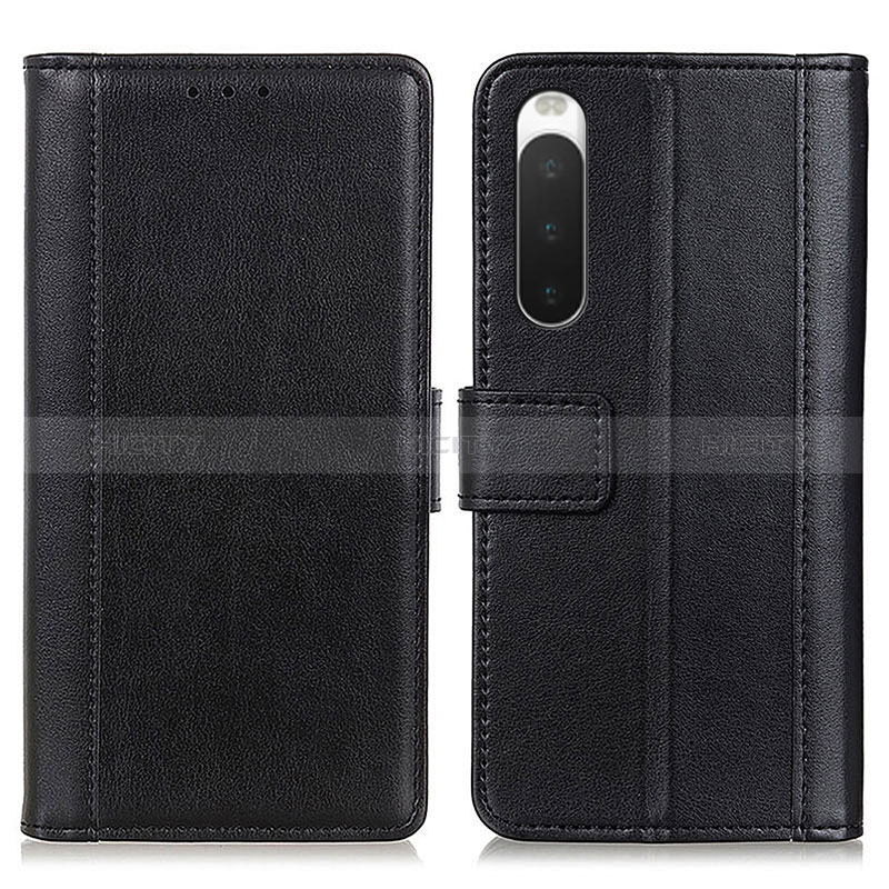 Coque Portefeuille Livre Cuir Etui Clapet N02P pour Sony Xperia 10 IV Noir Plus