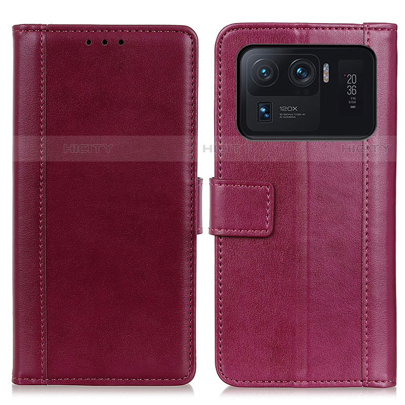 Coque Portefeuille Livre Cuir Etui Clapet N02P pour Xiaomi Mi 11 Ultra 5G Rouge Plus