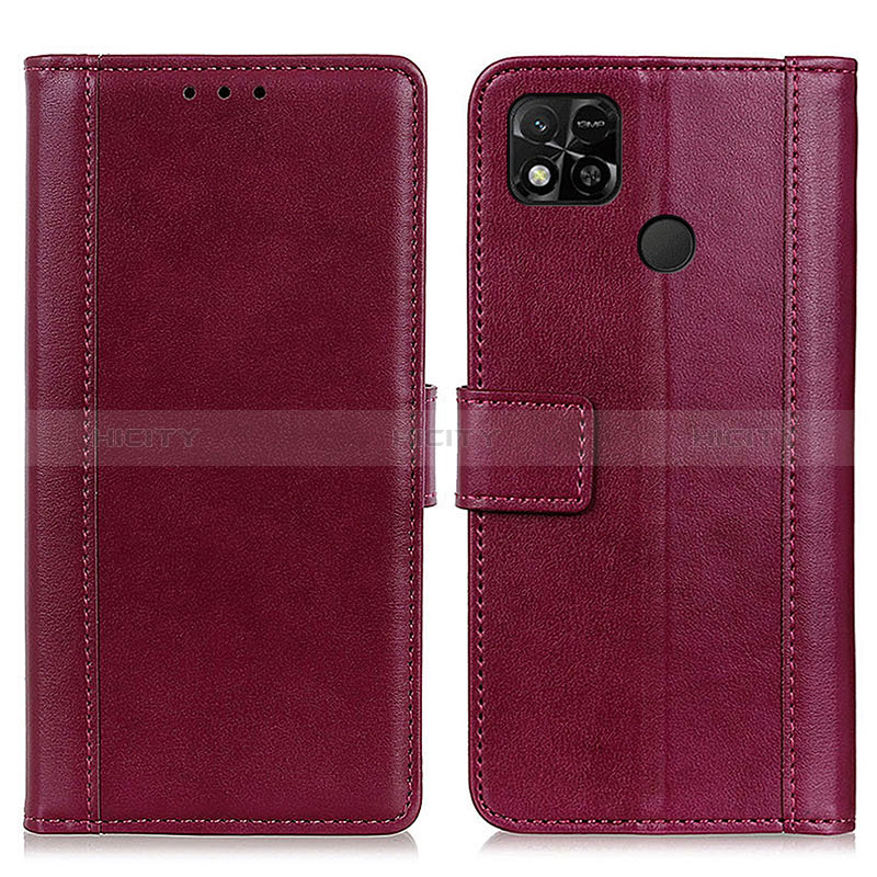 Coque Portefeuille Livre Cuir Etui Clapet N02P pour Xiaomi POCO C31 Rouge Plus