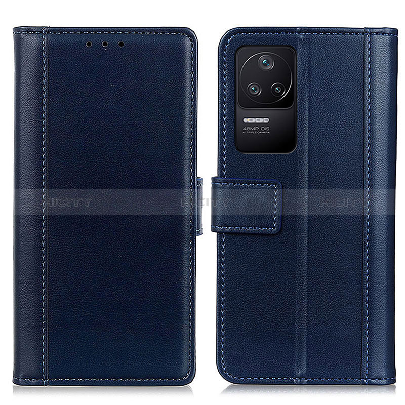 Coque Portefeuille Livre Cuir Etui Clapet N02P pour Xiaomi Poco F4 5G Bleu Plus