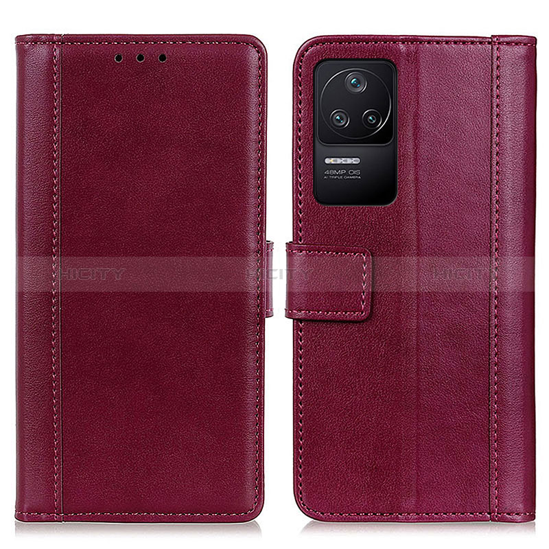 Coque Portefeuille Livre Cuir Etui Clapet N02P pour Xiaomi Poco F4 5G Rouge Plus