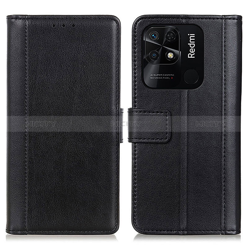 Coque Portefeuille Livre Cuir Etui Clapet N02P pour Xiaomi Redmi 10C 4G Noir Plus