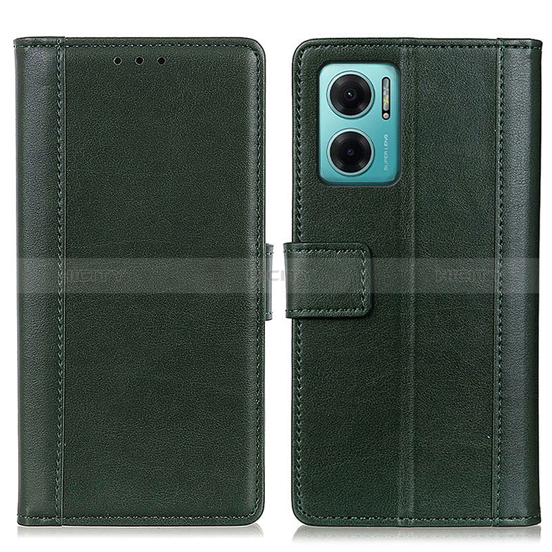 Coque Portefeuille Livre Cuir Etui Clapet N02P pour Xiaomi Redmi 11 Prime 5G Vert Plus