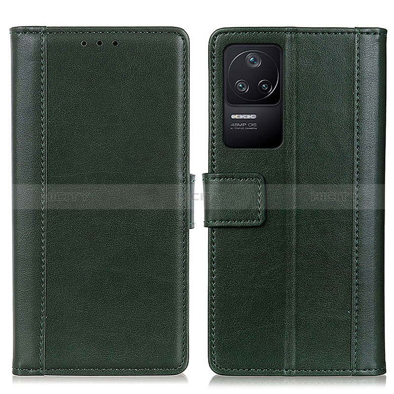 Coque Portefeuille Livre Cuir Etui Clapet N02P pour Xiaomi Redmi K40S 5G Vert Plus