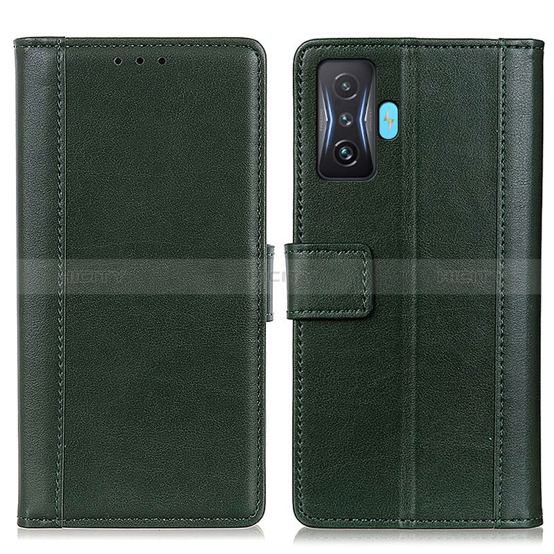 Coque Portefeuille Livre Cuir Etui Clapet N02P pour Xiaomi Redmi K50 Gaming 5G Vert Plus