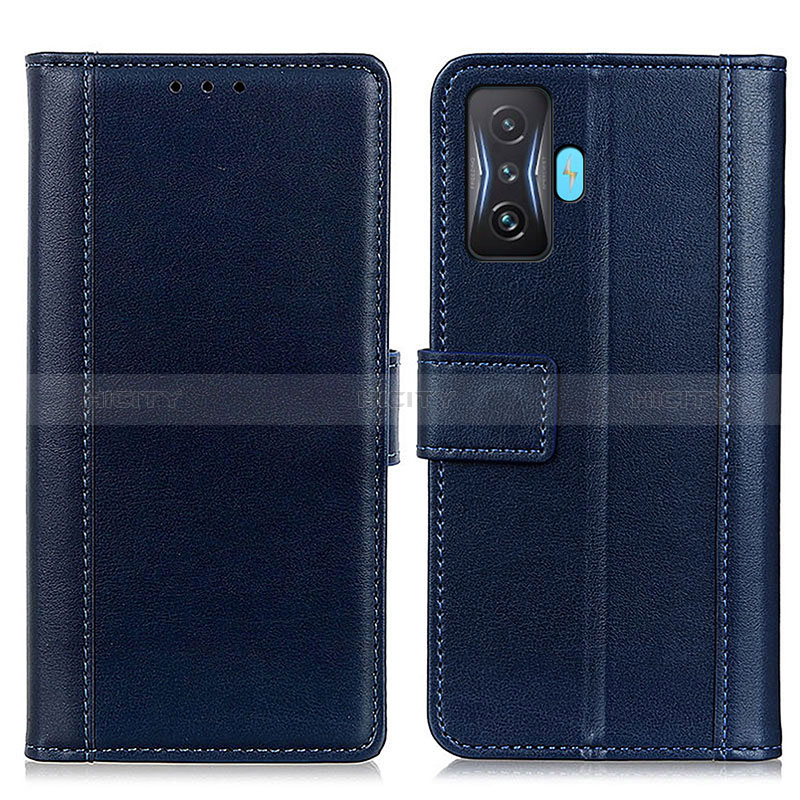 Coque Portefeuille Livre Cuir Etui Clapet N02P pour Xiaomi Redmi K50 Gaming AMG F1 5G Bleu Plus