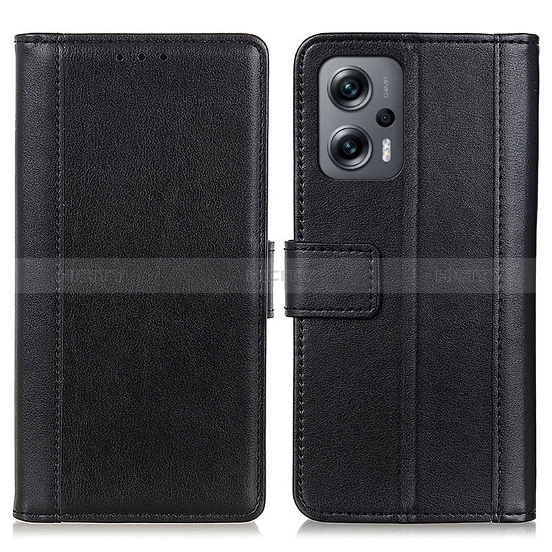 Coque Portefeuille Livre Cuir Etui Clapet N02P pour Xiaomi Redmi Note 11T Pro+ Plus 5G Noir Plus