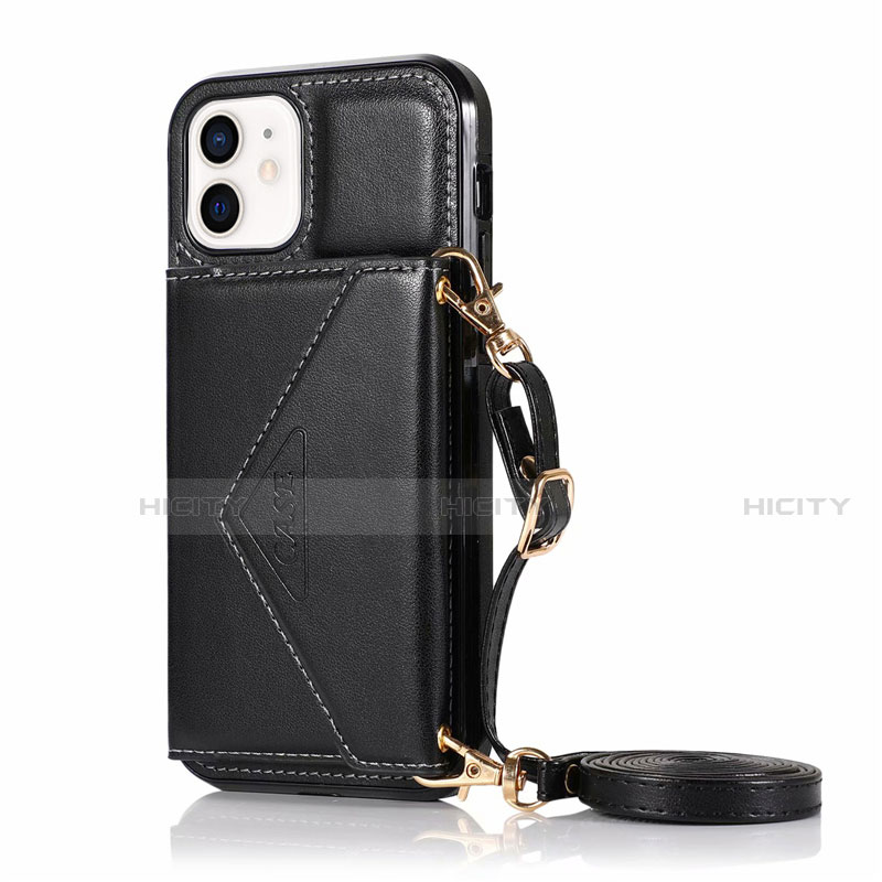 Coque Portefeuille Livre Cuir Etui Clapet N03 pour Apple iPhone 12 Noir Plus