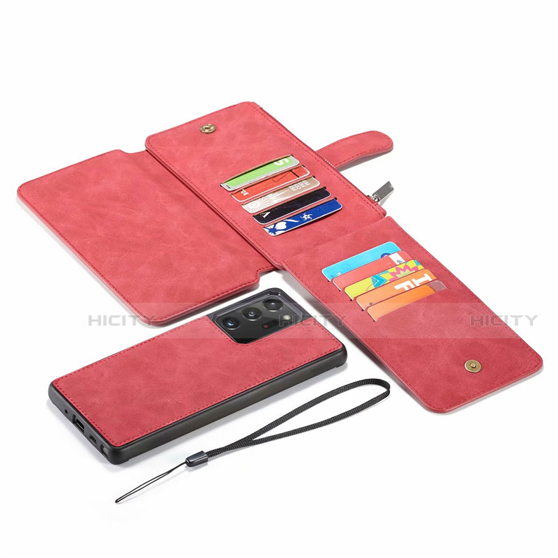 Coque Portefeuille Livre Cuir Etui Clapet N03 pour Samsung Galaxy Note 20 Ultra 5G Rouge Plus