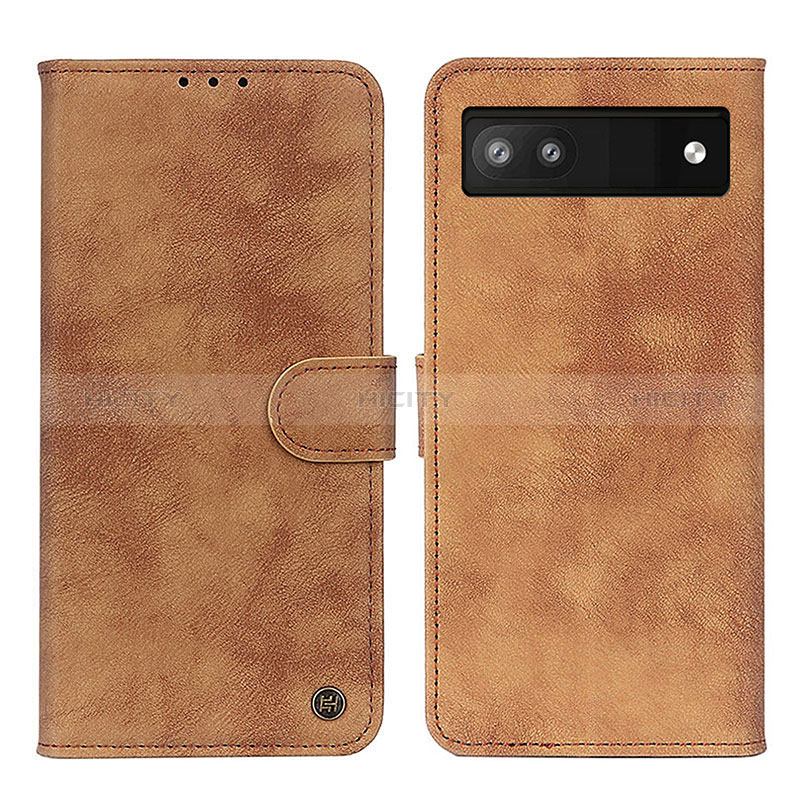 Coque Portefeuille Livre Cuir Etui Clapet N03P pour Google Pixel 7a 5G Marron Plus