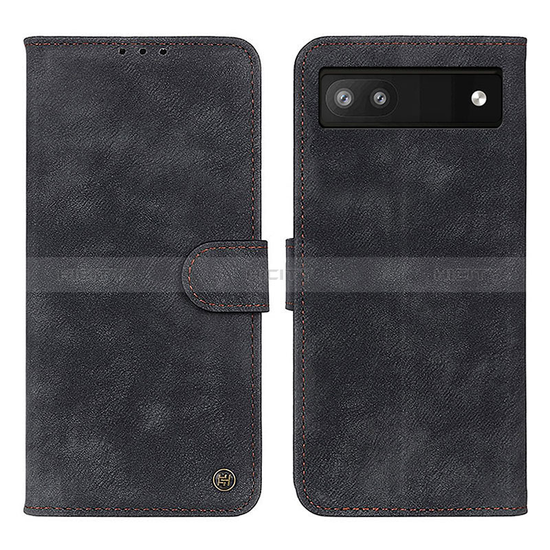 Coque Portefeuille Livre Cuir Etui Clapet N03P pour Google Pixel 7a 5G Noir Plus