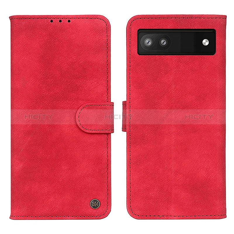 Coque Portefeuille Livre Cuir Etui Clapet N03P pour Google Pixel 7a 5G Rouge Plus