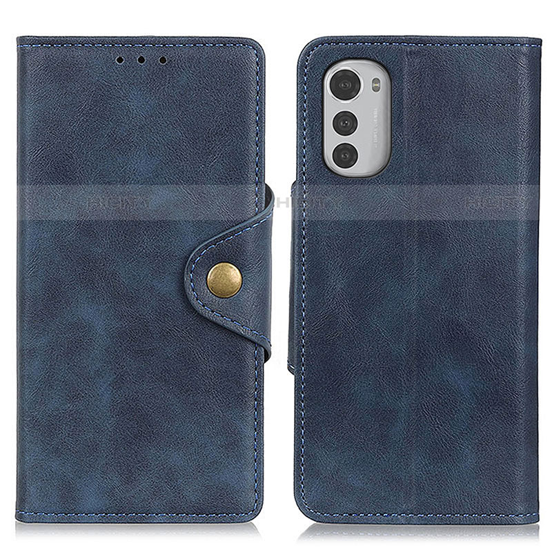 Coque Portefeuille Livre Cuir Etui Clapet N03P pour Motorola Moto E32 Bleu Plus