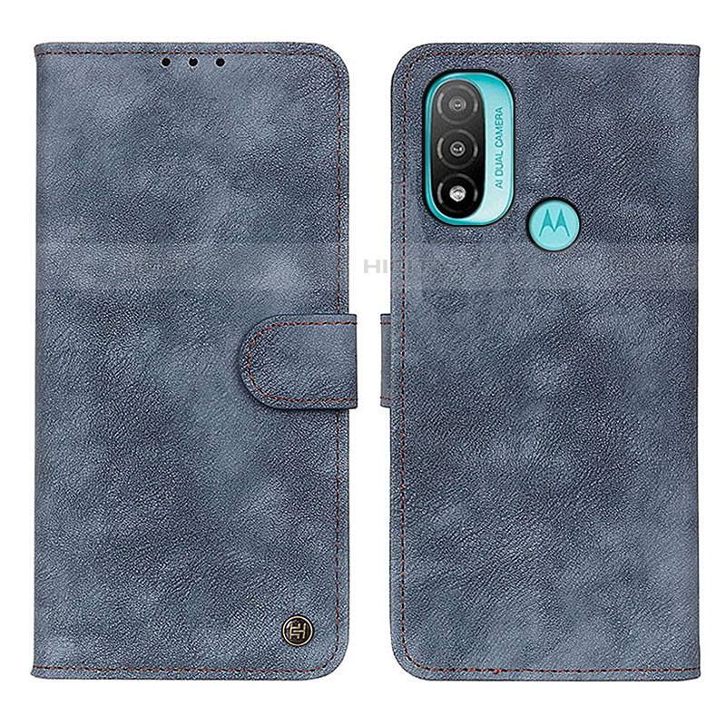 Coque Portefeuille Livre Cuir Etui Clapet N03P pour Motorola Moto E40 Bleu Plus