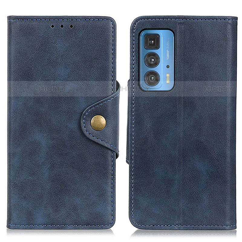 Coque Portefeuille Livre Cuir Etui Clapet N03P pour Motorola Moto Edge 20 Pro 5G Bleu Plus