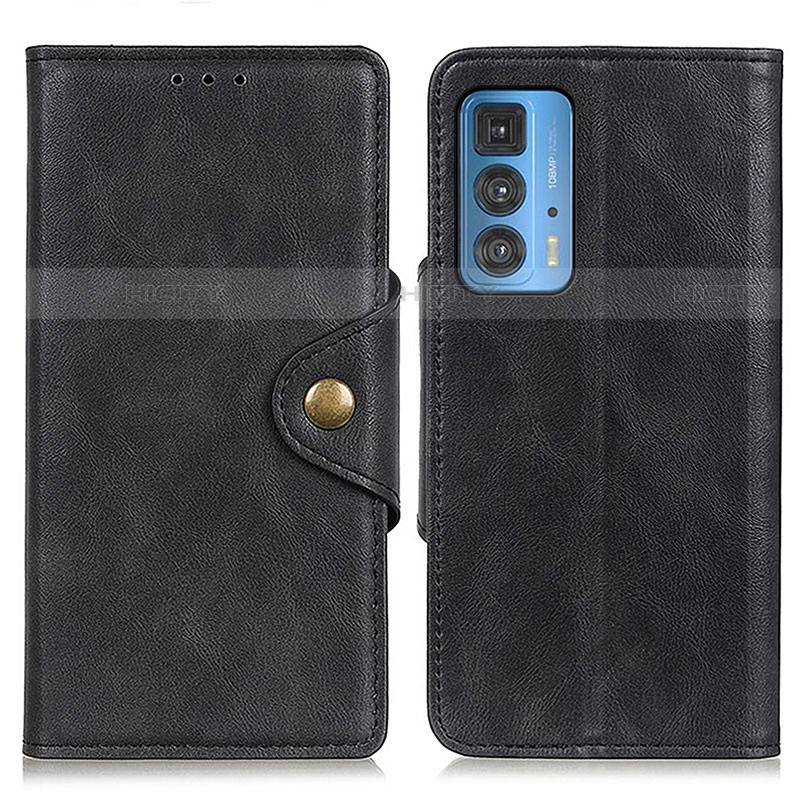 Coque Portefeuille Livre Cuir Etui Clapet N03P pour Motorola Moto Edge 20 Pro 5G Noir Plus