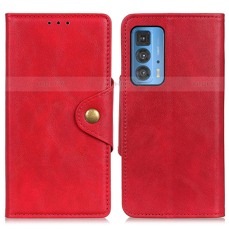 Coque Portefeuille Livre Cuir Etui Clapet N03P pour Motorola Moto Edge 20 Pro 5G Rouge Plus