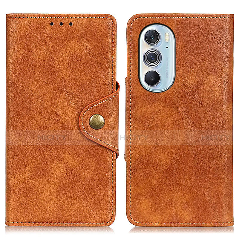 Coque Portefeuille Livre Cuir Etui Clapet N03P pour Motorola Moto Edge 30 Pro 5G Marron Plus