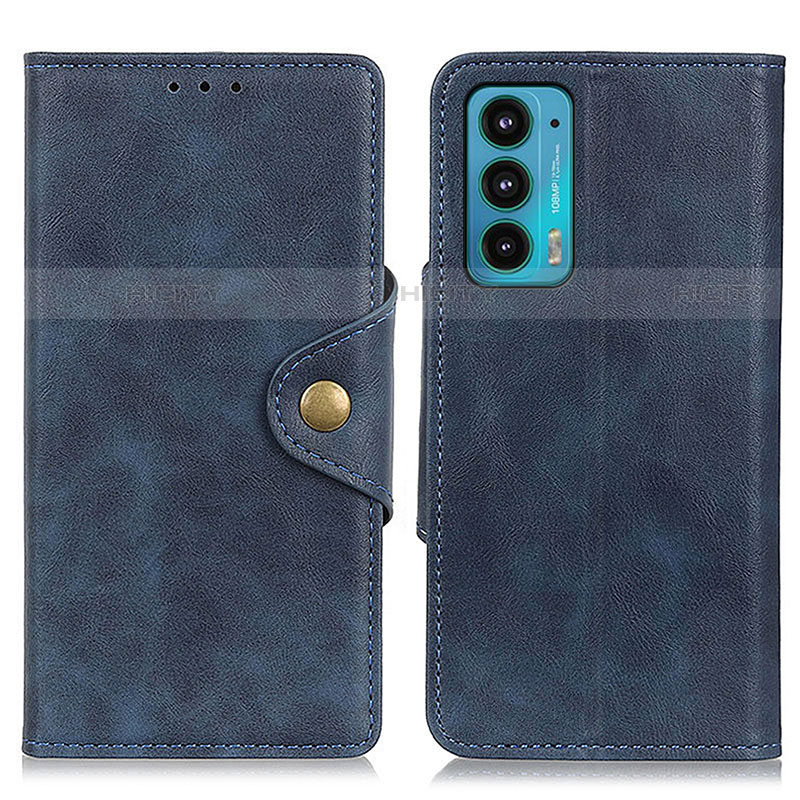 Coque Portefeuille Livre Cuir Etui Clapet N03P pour Motorola Moto Edge Lite 5G Bleu Plus