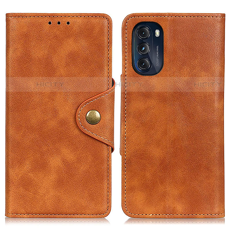 Coque Portefeuille Livre Cuir Etui Clapet N03P pour Motorola Moto G 5G (2022) Marron Plus