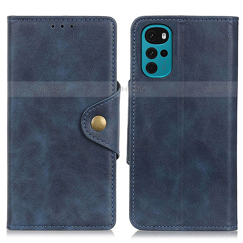 Coque Portefeuille Livre Cuir Etui Clapet N03P pour Motorola Moto G22 Bleu Plus