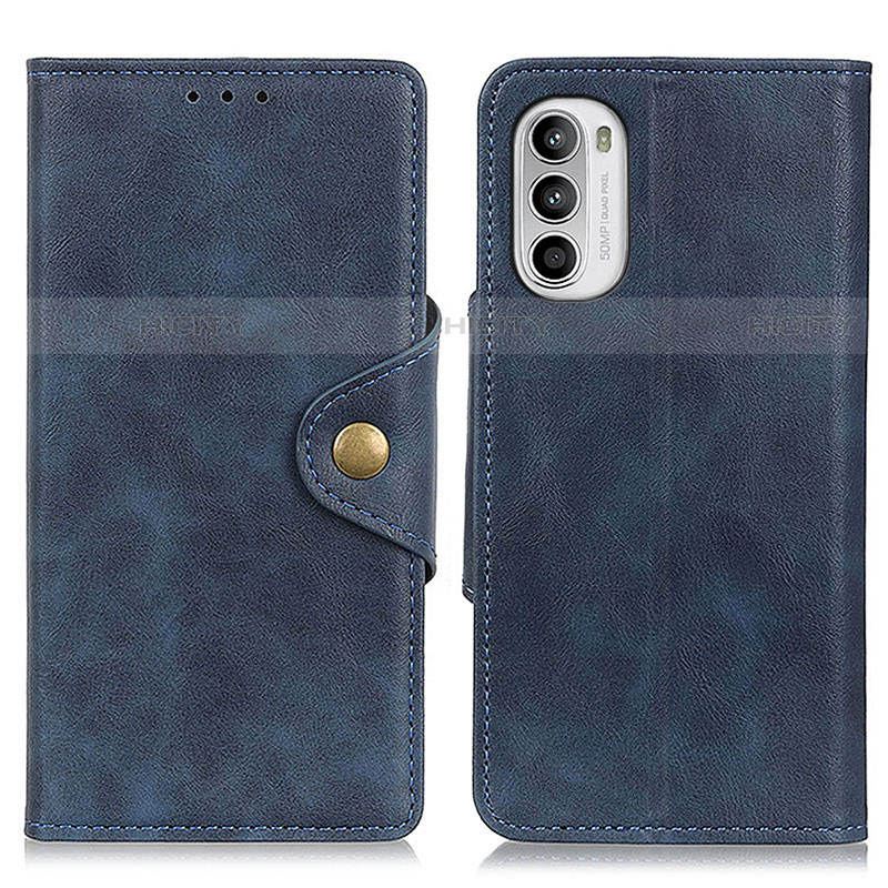 Coque Portefeuille Livre Cuir Etui Clapet N03P pour Motorola MOTO G52 Bleu Plus