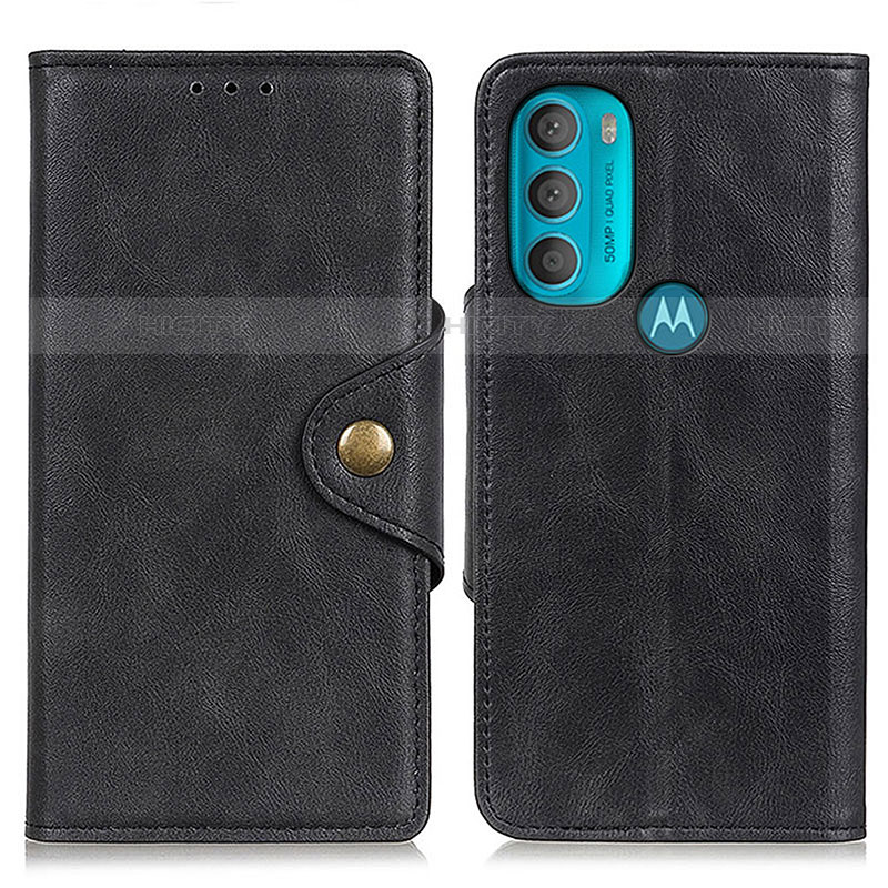 Coque Portefeuille Livre Cuir Etui Clapet N03P pour Motorola Moto G71 5G Noir Plus