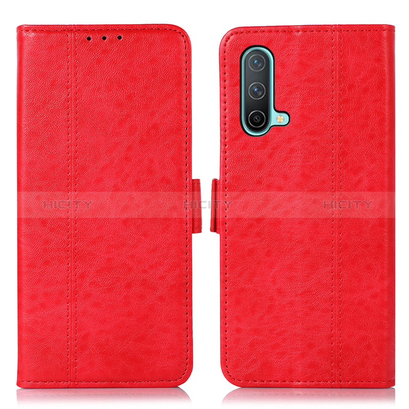 Coque Portefeuille Livre Cuir Etui Clapet N03P pour OnePlus Nord CE 5G Rouge Plus