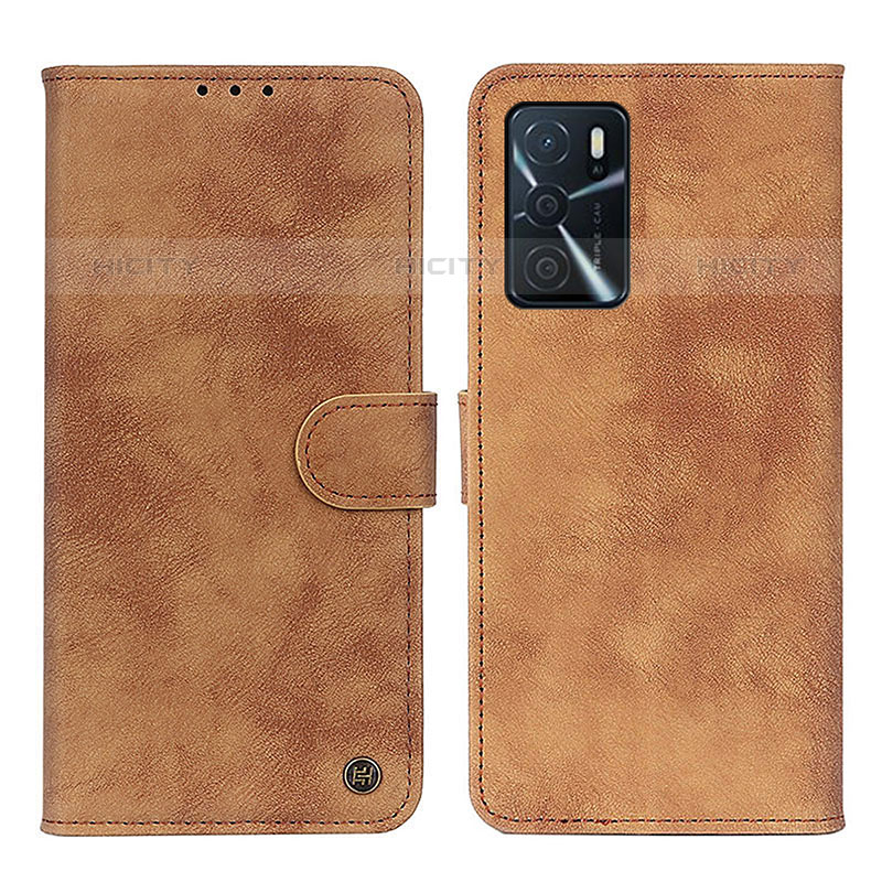 Coque Portefeuille Livre Cuir Etui Clapet N03P pour Oppo A16s Marron Plus