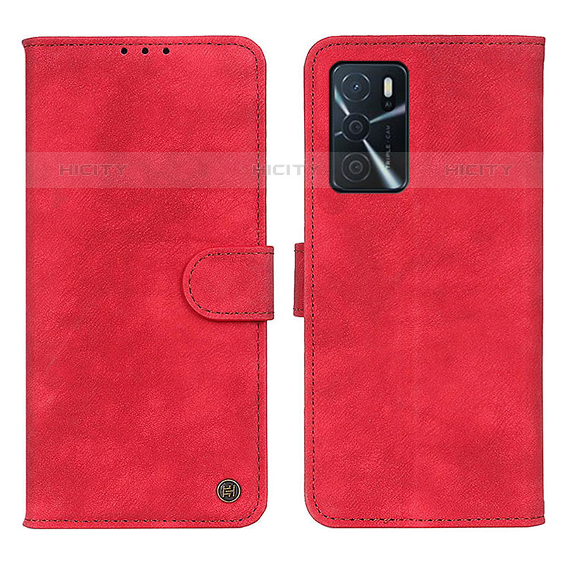 Coque Portefeuille Livre Cuir Etui Clapet N03P pour Oppo A16s Rouge Plus