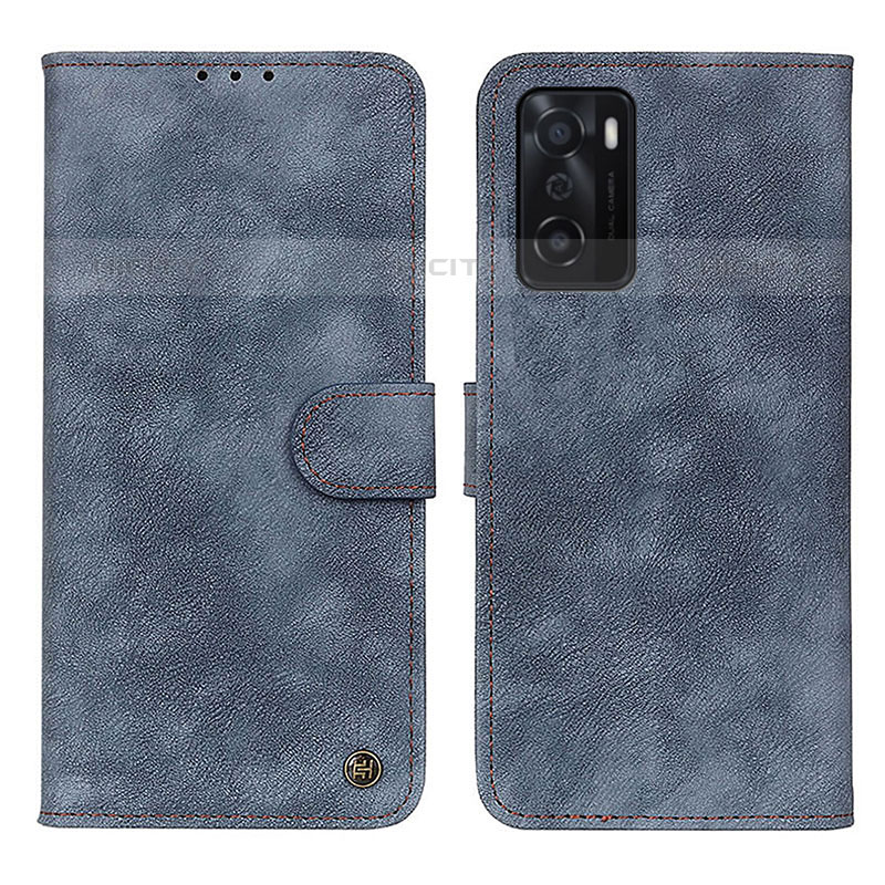 Coque Portefeuille Livre Cuir Etui Clapet N03P pour Oppo A55S 5G Bleu Plus