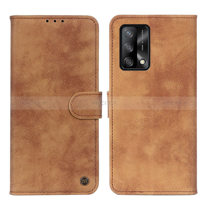 Coque Portefeuille Livre Cuir Etui Clapet N03P pour Oppo A95 4G Marron Plus