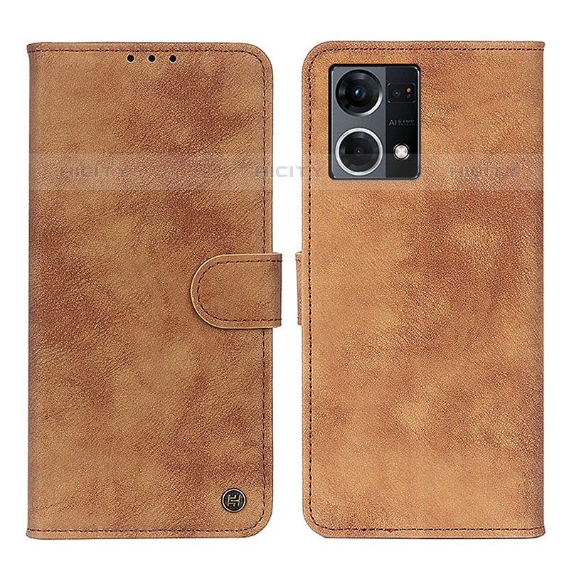 Coque Portefeuille Livre Cuir Etui Clapet N03P pour Oppo F21s Pro 4G Marron Plus