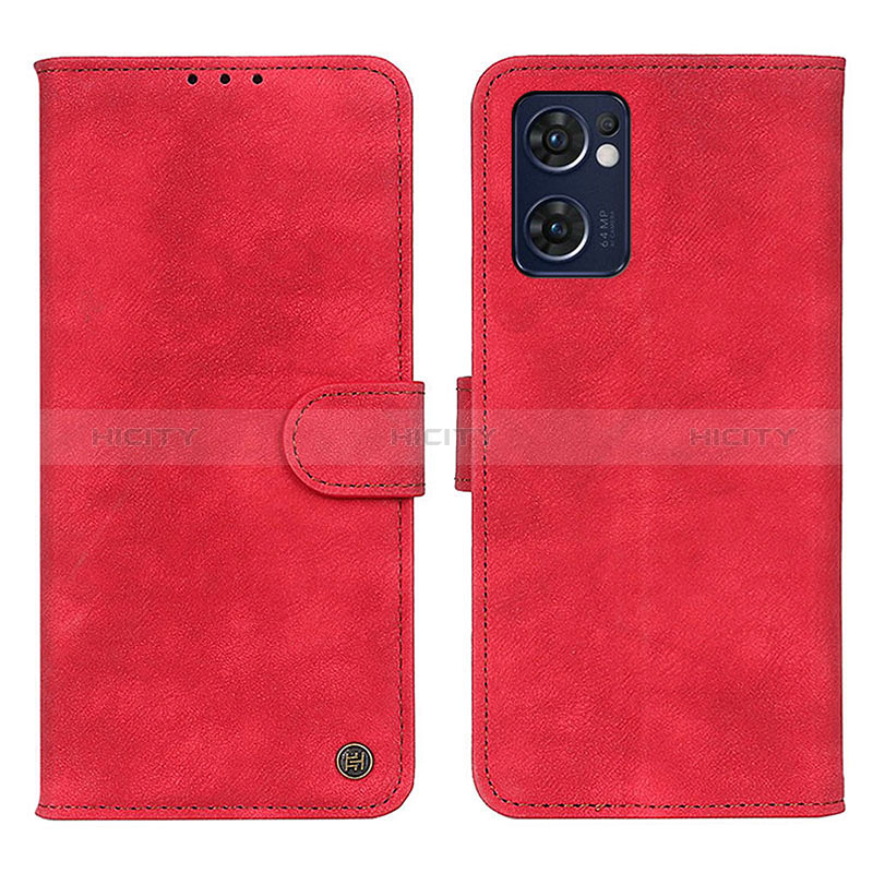 Coque Portefeuille Livre Cuir Etui Clapet N03P pour Oppo Find X5 Lite 5G Rouge Plus