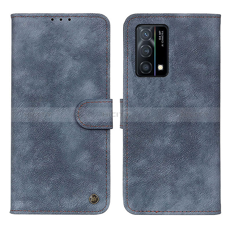 Coque Portefeuille Livre Cuir Etui Clapet N03P pour Oppo K9 5G Bleu Plus