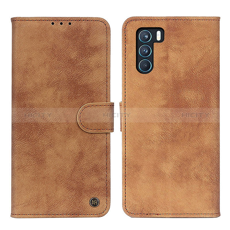 Coque Portefeuille Livre Cuir Etui Clapet N03P pour Oppo K9 Pro 5G Marron Plus